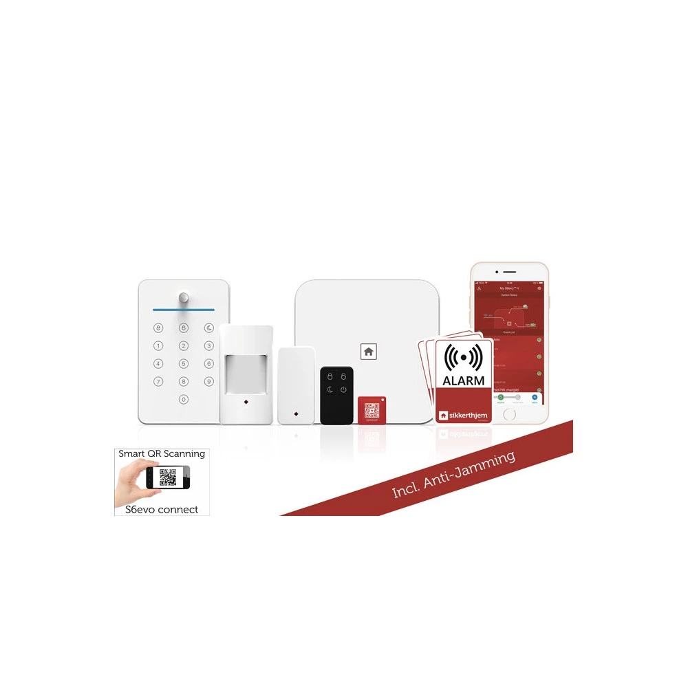 Sikkerthjem Lejlighedspakke Alarmsystem (S6EVO) - Husk SMS-kort Til Backup! 4 Sikkerthjem Lejlighedspakke Alarmsystem (S6EVO) - Husk SMS-kort Til Backup! - Billede 2