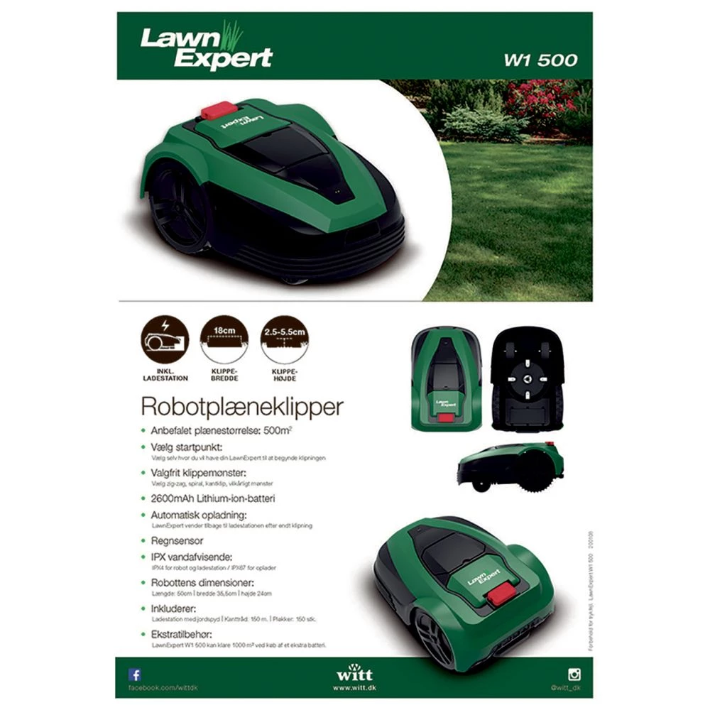 Lawnexpert W1 500 Robotplæneklipper 11 Lawnexpert W1 500 Robotplæneklipper - Billede 9