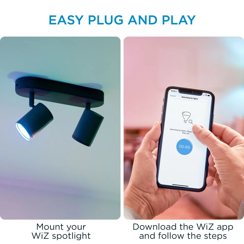 WiZ Imageo Spots 2x5W B 22-65K RGB - Color 7 WiZ Imageo Spots 2x5W B 22-65K RGB - Color - Billede 5