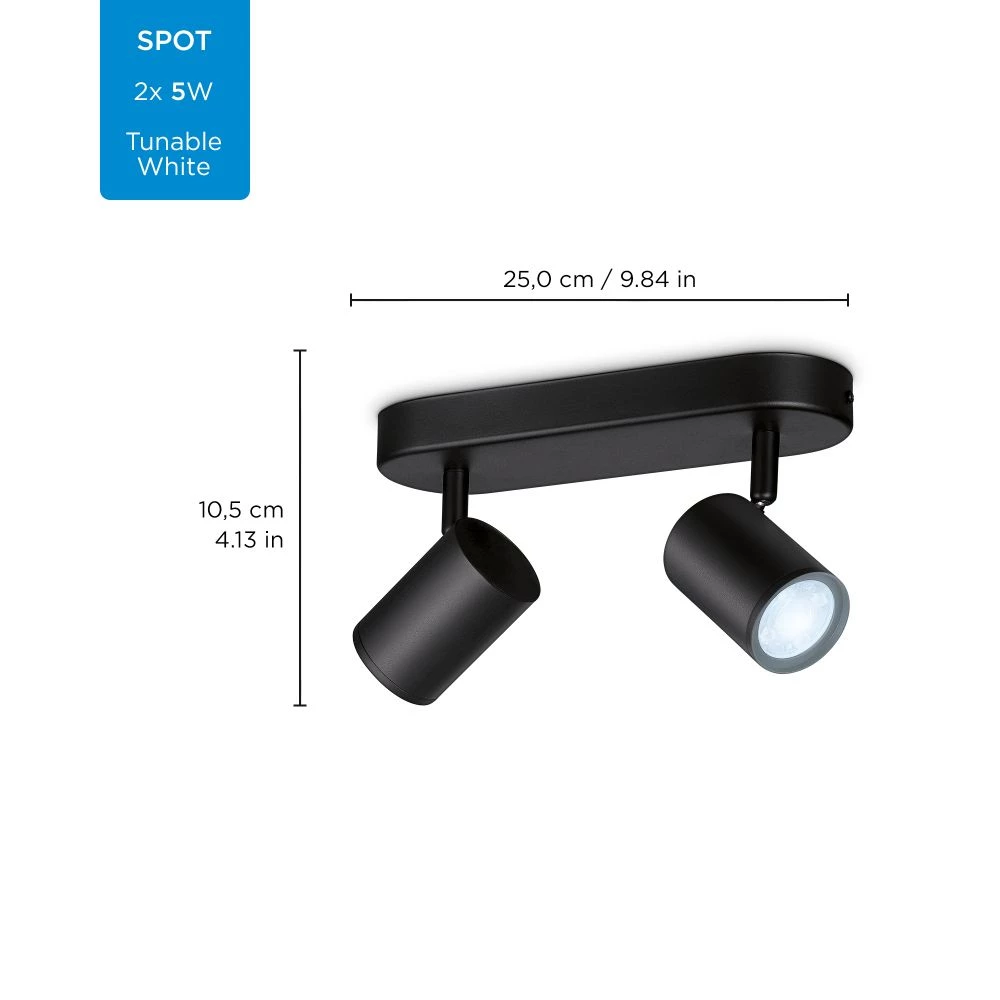 WiZ Imageo Spots 2x5W B 27-65K TW - Tunable White 4 WiZ Imageo Spots 2x5W B 27-65K TW - Tunable White - Billede 2