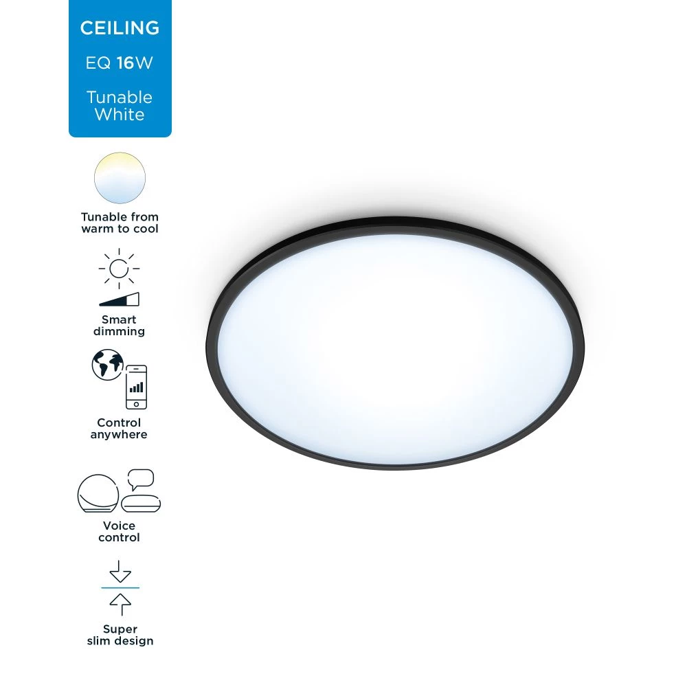 WiZ SuperSlim Loftlampe 16W B RD 27-65K TW - Tunable White 5 WiZ SuperSlim Loftlampe 16W B RD 27-65K TW - Tunable White - Billede 3