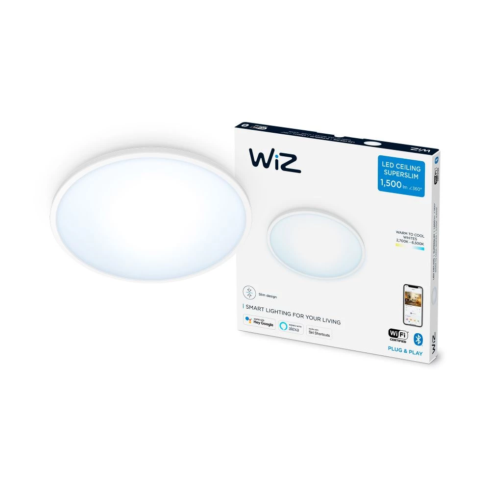 WiZ SuperSlim Loftlampe 16W W RD 27-65K TW - Tunable White 3 WiZ SuperSlim Loftlampe 16W W RD 27-65K TW - Tunable White