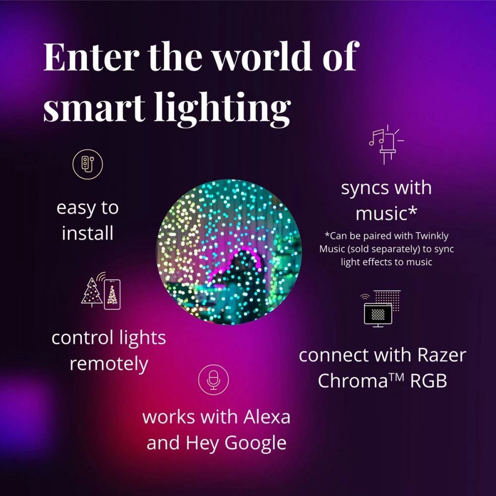Twinkly Light Lysgardin - 210LED RGBW 1m Bred 2,1m Lang GEN II 11 Twinkly Light Lysgardin - 210LED RGBW 1m Bred 2,1m Lang GEN II - Billede 9
