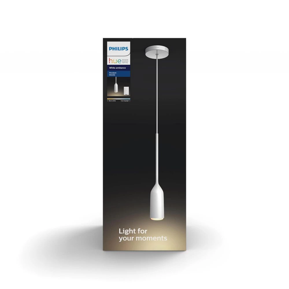Philips Hue Devote Hue Pendel Hvid 1x9.5W 230V (med Fjernbetjening) 3 Philips Hue Devote Hue Pendel Hvid 1x9.5W 230V (med Fjernbetjening)